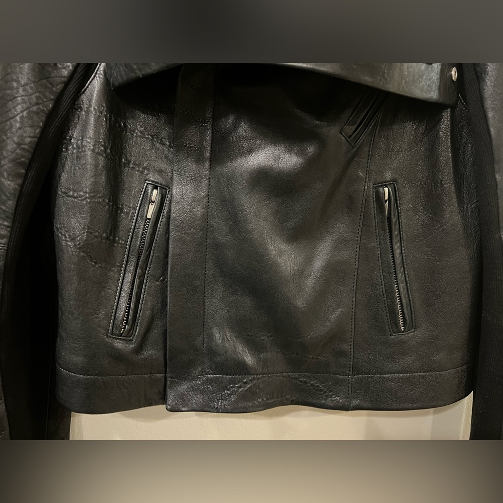 RESERVED LISTING Veda Black Leather Jacket Max Classic Large L Lambskin Moto - Picture 12 of 15